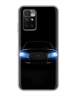 Чехол для Xiaomi Redmi 10 с картинкой «Audi в неоне»