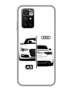 Чехол для Xiaomi Redmi 10 с картинкой «Audi — контрастный дизайн»