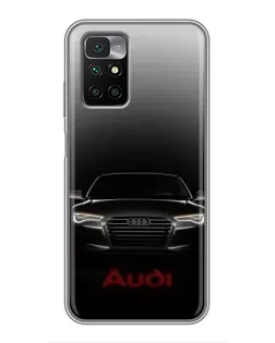 Чехол для Xiaomi Redmi 10 с картинкой «Audi — градиентный контур»
