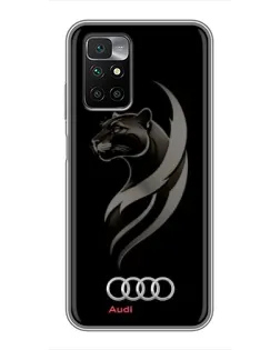 Чехол для Xiaomi Redmi 10 с картинкой «Графика — пантера и Audi»