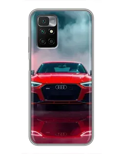 Чехол для Xiaomi Redmi 10 с картинкой «Audi RS — красный стиль»