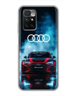 Чехол для Xiaomi Redmi 10 с картинкой «Audi Sport — неон»