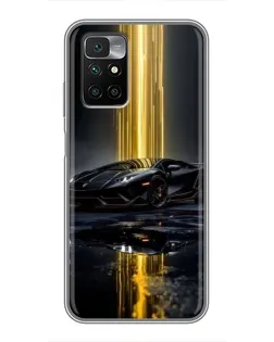 Чехол для Xiaomi Redmi 10 с картинкой «Ночной Lamborghini драйв»