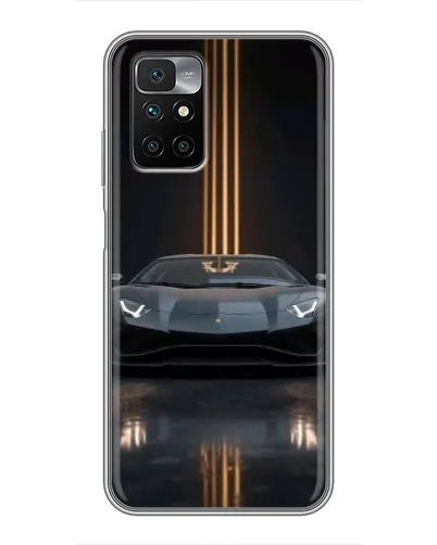 Чехол для Xiaomi Redmi 10 с картинкой «Lamborghini золотые линии»