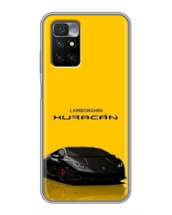 Чехол для Xiaomi Redmi 10 с картинкой «Lamborghini Huracan черный»