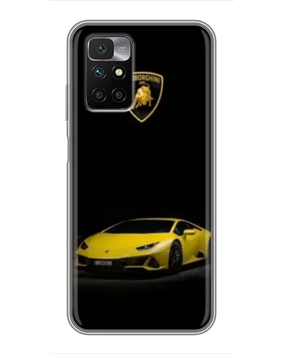 Чехол для Xiaomi Redmi 10 с картинкой «Lamborghini желтый акцент»