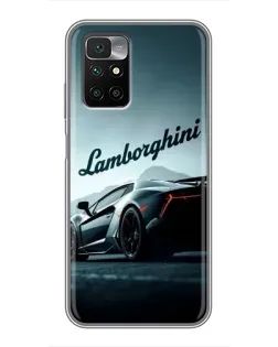 Чехол для Xiaomi Redmi 10 с картинкой «Классическая надпись Lamborghini»