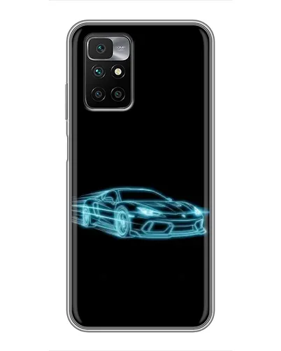 Чехол для Xiaomi Redmi 10 с картинкой «Неоновый контур Lamborghini»