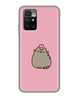 Чехол для Xiaomi Redmi 10 с картинкой «Pusheen сердце»