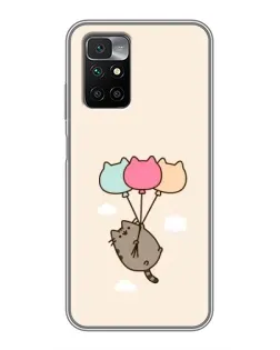Чехол для Xiaomi Redmi 10 с картинкой «Пушин на шариках»