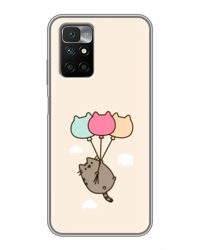 Чехол для Xiaomi Redmi 10 с картинкой «Пушин на шариках»