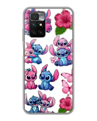 Чехол для Xiaomi Redmi 10 с картинкой «Стикеры Stitch и Angel»