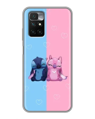 Чехол для Xiaomi Redmi 10 с картинкой «Stitch и Angel Love»