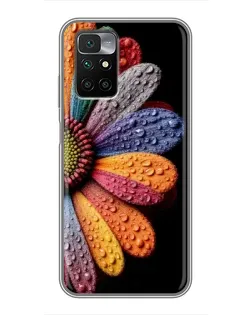 Чехол для Xiaomi Redmi 10 с картинкой «Радужный цветок»