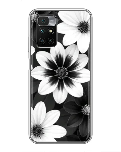 Чехол для Xiaomi Redmi 10 с картинкой «Монохромные астры»