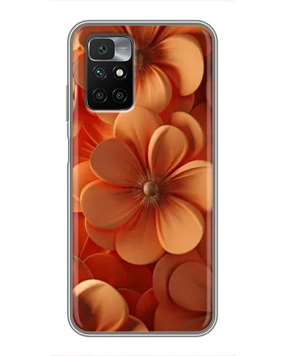 Чехол для Xiaomi Redmi 10 с картинкой «Оранжевый макро цветок»