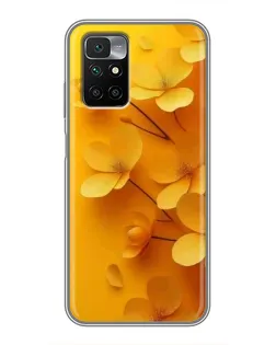 Чехол для Xiaomi Redmi 10 с картинкой «Золотые лепестки»