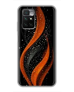 Чехол для Xiaomi Redmi 10 с картинкой «Огненная звездная волна»