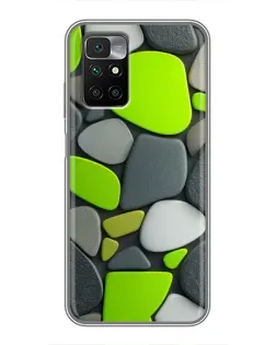 Чехол для Xiaomi Redmi 10 с картинкой «Яркая неоновая галька»