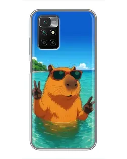 Чохол для Xiaomi Redmi 10 з картинкою «Морська капібара»