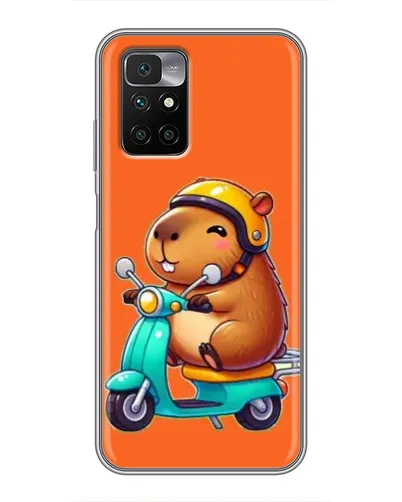 Чохол для Xiaomi Redmi 10 з картинкою «Капібара на скутері»