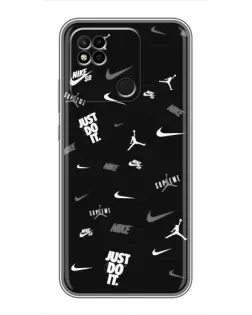 Чехол для Xiaomi Redmi 10A с картинкой «Nike Black Pattern» Чехол для Xiaomi Redmi 10A с картинкой «Nike Black Pattern»