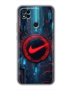 Чехол для Xiaomi Redmi 10A с картинкой «Техногенный стиль Nike»