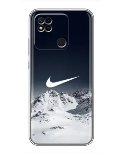 Чехол для Xiaomi Redmi 10A с картинкой «Nike — зимние горы»
