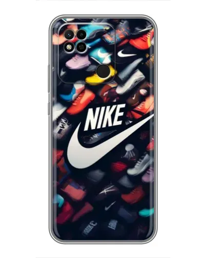 Чехол для Xiaomi Redmi 10A с картинкой «Коллекция кроссовок Nike»