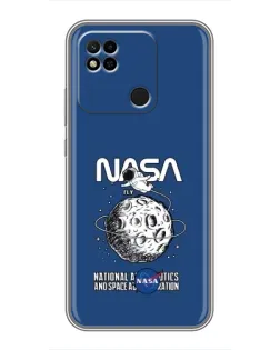 Чехол для Xiaomi Redmi 10A с картинкой «NASA — лунная миссия»
