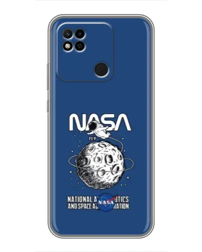 Чехол для Xiaomi Redmi 10A с картинкой «NASA — лунная миссия» Чехол для Xiaomi Redmi 10A с картинкой «NASA — лунная миссия»