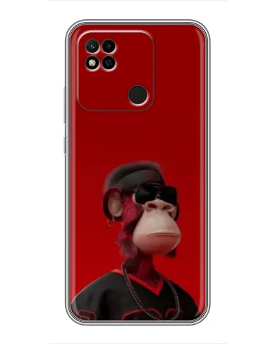 Чехол для Xiaomi Redmi 10A с картинкой «Bored Ape в красном»