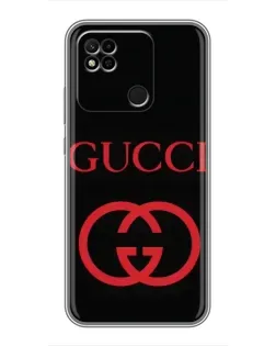 Чехол для Xiaomi Redmi 10A с картинкой «Gucci — красный логотип»