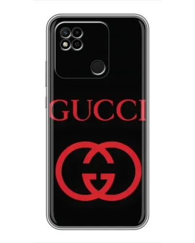 Чехол для Xiaomi Redmi 10A с картинкой «Gucci — красный логотип» Чехол для Xiaomi Redmi 10A с картинкой «Gucci — красный логотип»