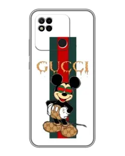 Чехол для Xiaomi Redmi 10A с картинкой «Микки Маус Gucci — полосы»