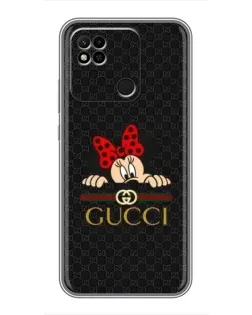 Чехол для Xiaomi Redmi 10A с картинкой «Минни Маус Gucci — черный»