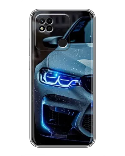 Чехол для Xiaomi Redmi 10A с картинкой «Взгляд BMW с синими фарами» Чехол для Xiaomi Redmi 10A с картинкой «Взгляд BMW с синими фарами»