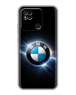 Чехол для Xiaomi Redmi 10A с картинкой «BMW — неоновое сияние»