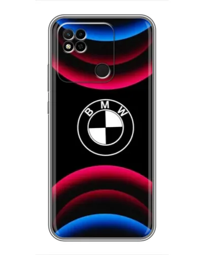 Чехол для Xiaomi Redmi 10A с картинкой «Логотип BMW и неоновые дуги» Чехол для Xiaomi Redmi 10A с картинкой «Логотип BMW и неоновые дуги»