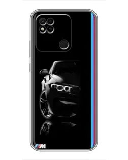 Чехол для Xiaomi Redmi 10A с картинкой «Силуэт BMW в темноте»