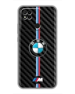 Чехол для Xiaomi Redmi 10A с картинкой «Эмблема BMW и карбон»