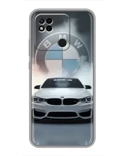 Чехол для Xiaomi Redmi 10A с картинкой «BMW в белом дыму»
