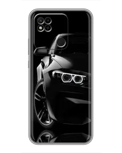 Чехол для Xiaomi Redmi 10A с картинкой «Черная BMW — профиль»