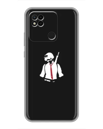 Чехол для Xiaomi Redmi 10A с картинкой «PUBG — силуэт воина»