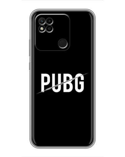 Чехол для Xiaomi Redmi 10A с картинкой «PUBG — белый логотип»