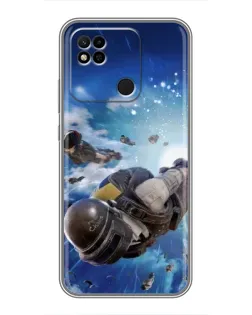 Чехол для Xiaomi Redmi 10A с картинкой «Десант PUBG — прыжок»