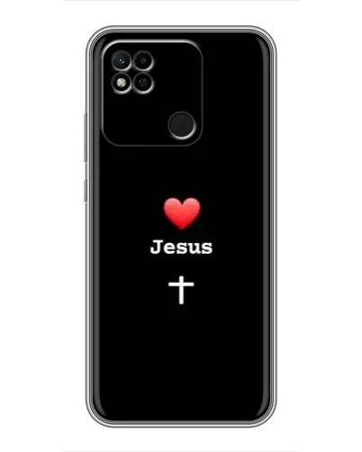 Чехол для Xiaomi Redmi 10A с картинкой «Сердце - Jesus»