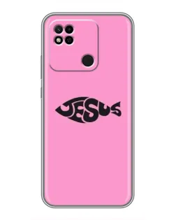 Чехол для Xiaomi Redmi 10A с картинкой «Розовый символ  Jesus»