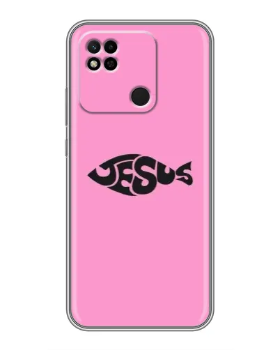 Чехол для Xiaomi Redmi 10A с картинкой «Розовый символ  Jesus»