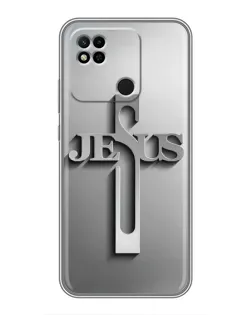 Чохол для Xiaomi Redmi 10A з картинкою «Металевий хрест Jesus»